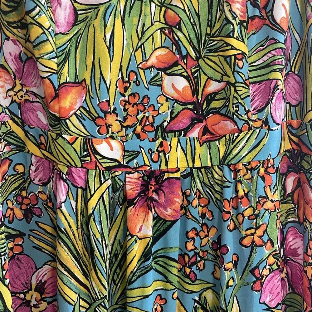 Talbots Floral Maxi Dress - Blue, Pink, Yellow, Green - Picture 2 of 6